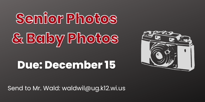 Senior photos and baby photos due December 15
