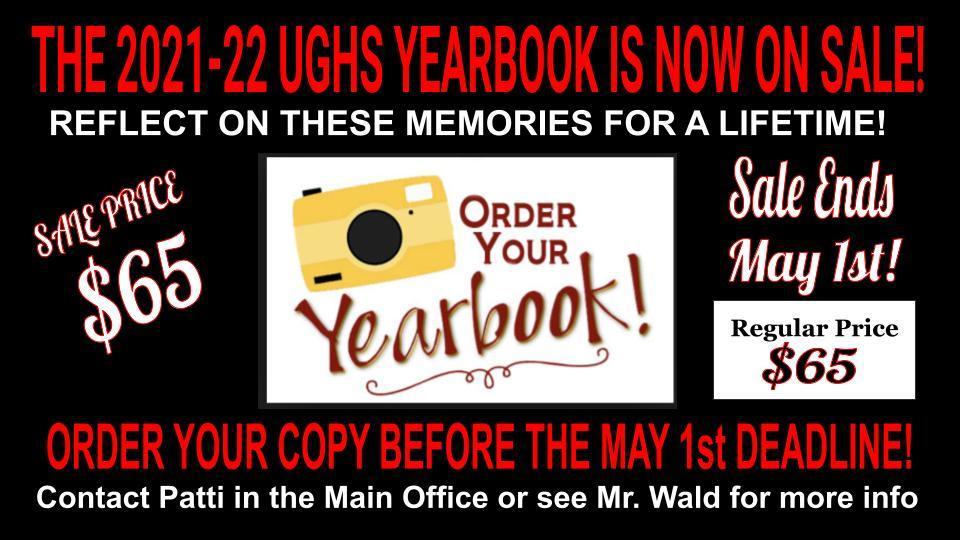Order yearbooks by May 1st for $65 