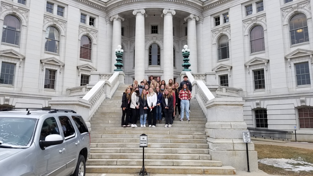 AP Government class in front of the WI Capital building