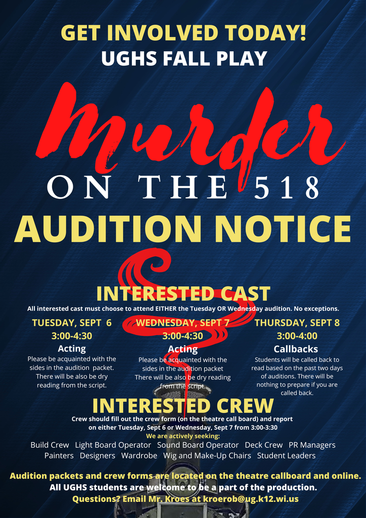 Fall Play Auditions Flyer